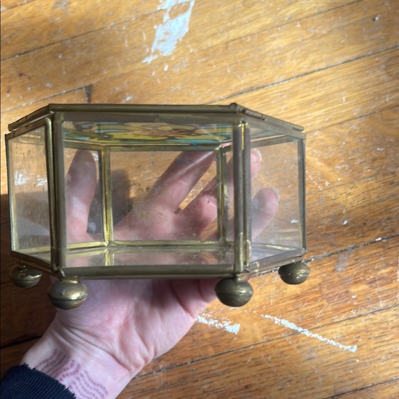 1981 George Good Hexagonal Stained Glass Vintage Jewelry Box - Picture 9 of 13